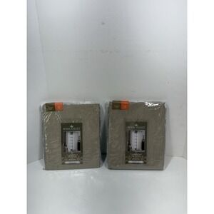 2 Royal Velvet 50"x 84" Ecru Crushed Voile Soft Platinum Grommet Panels Curtains